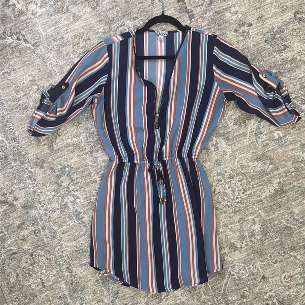 Striped Blue and Pink Women's Dress